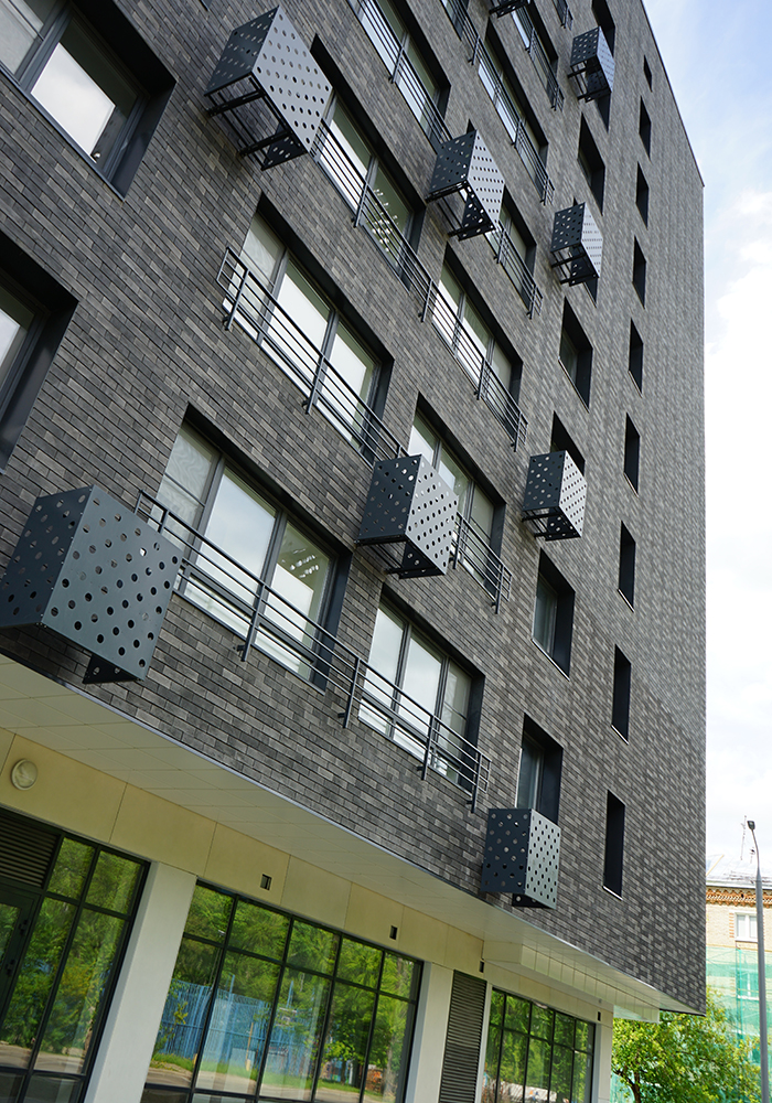 Жилой дом по программе реновации, г. Москва.Использованы навесные вентилируемые фасады Ронсон-500
