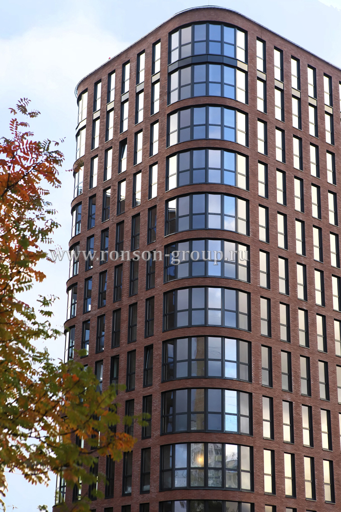 ЖК «Бауман Хаус», г. Москва.Использованы навесные вентилируемые фасады Ронсон-500