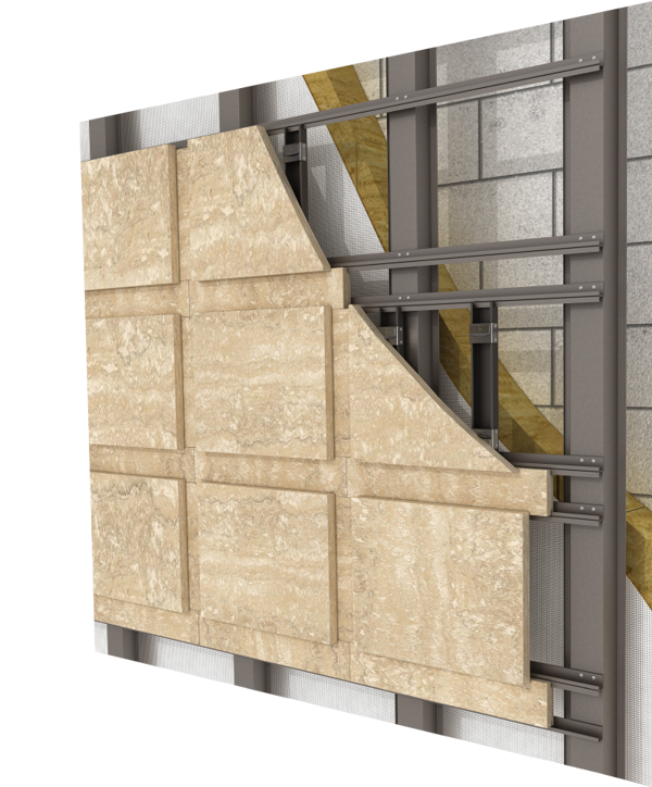 Натуральный камень с рустами